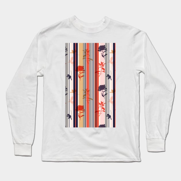 Beautiful Abstract Floral Rose Colorful Pattern Artwork Long Sleeve T-Shirt by Artistic muss